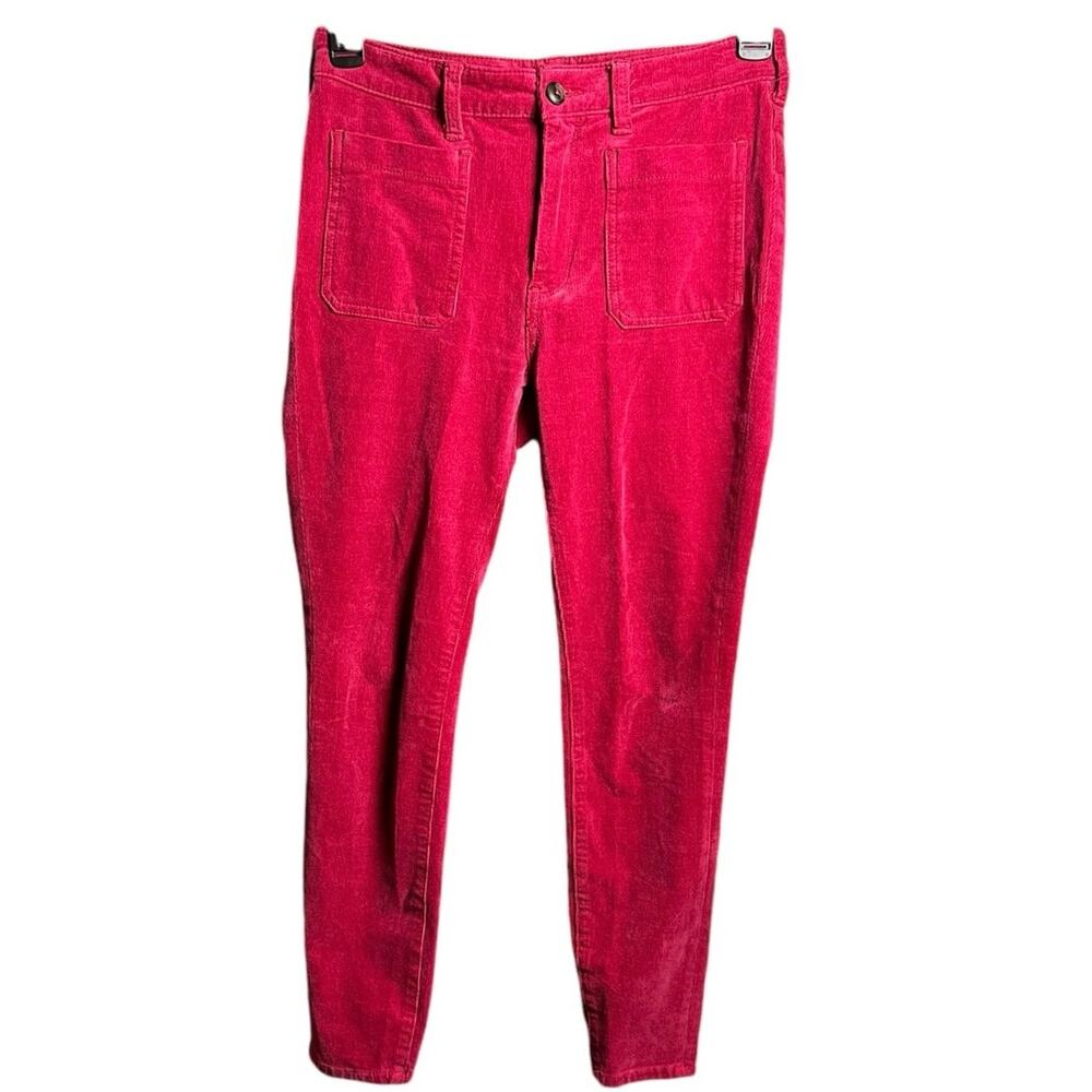 Anthropologie Pilcro High-Rise Skinny Corduroy Jeans Womens 28 dark pink - Picture 2 of 10